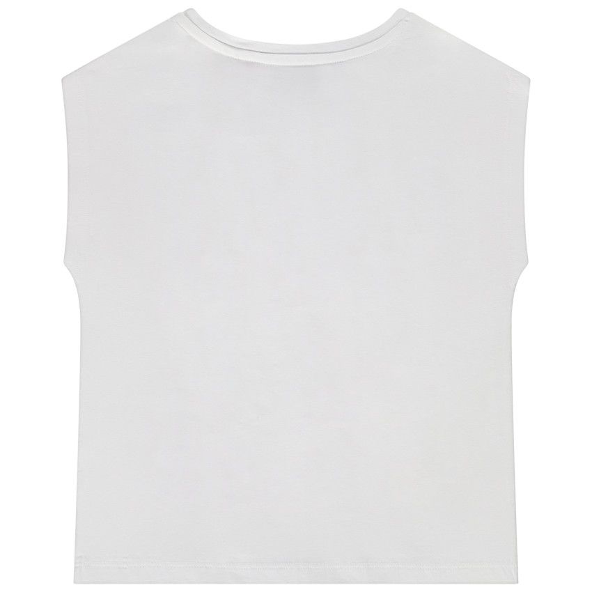 T-shirt manches courtes motif en cording pour fille - Blanc