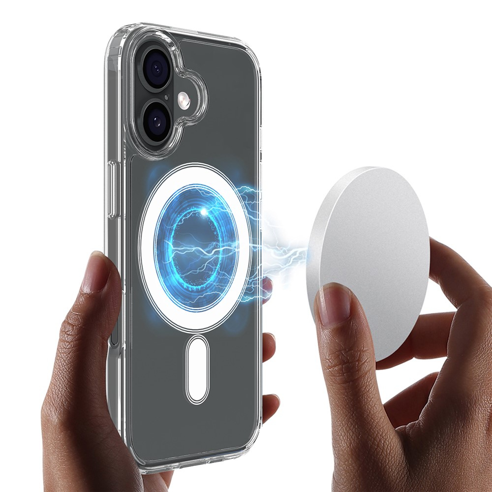 iPhone 17 MagSafe Hybrid Hülle TPU Bumper Acryl Rückseite Air Cushion Fallschutz - Transparent