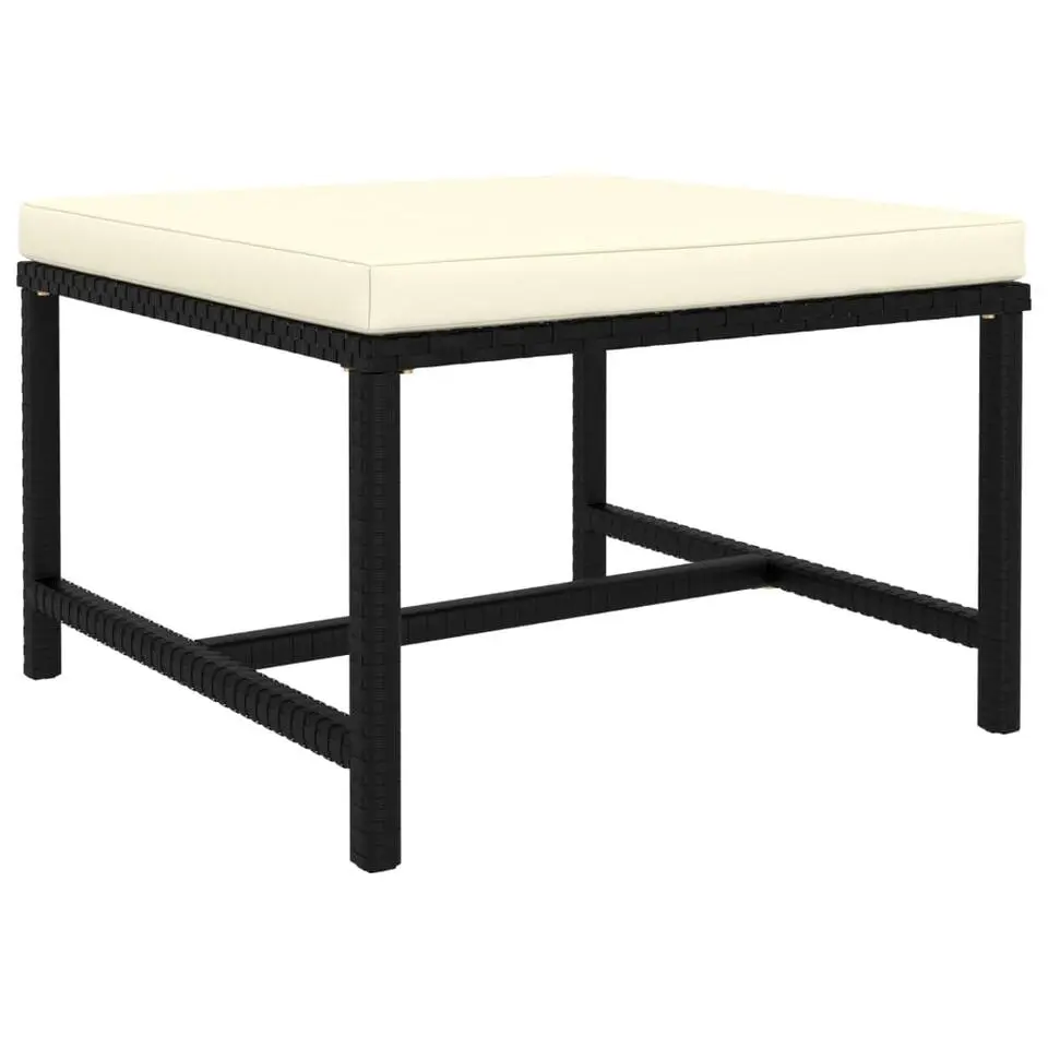 vidaXL - Tuinset - Zwart - Poly rattan - 5 stuks - Met kussens