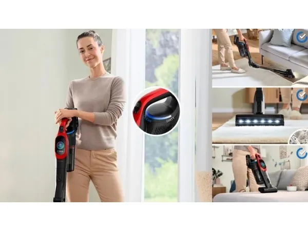 Bosch BCS1041PET, Stick vakuum, Poseløs, Sort, Rød, 0,4 L, Dry, HEPA