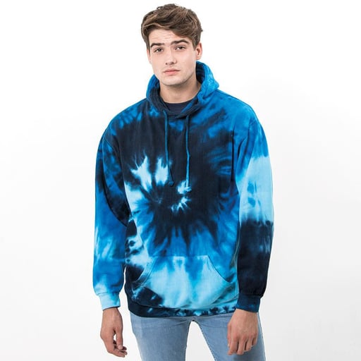Moletom com capuz tie-dye arco-íris, Colortone
