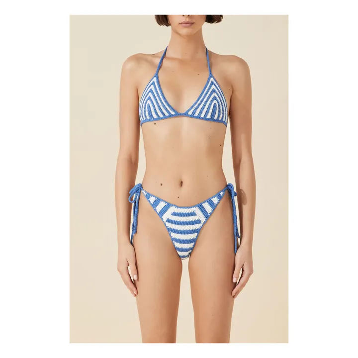 Zulu & Zephyr Haut de Maillot Rayé Crochet | Bleu