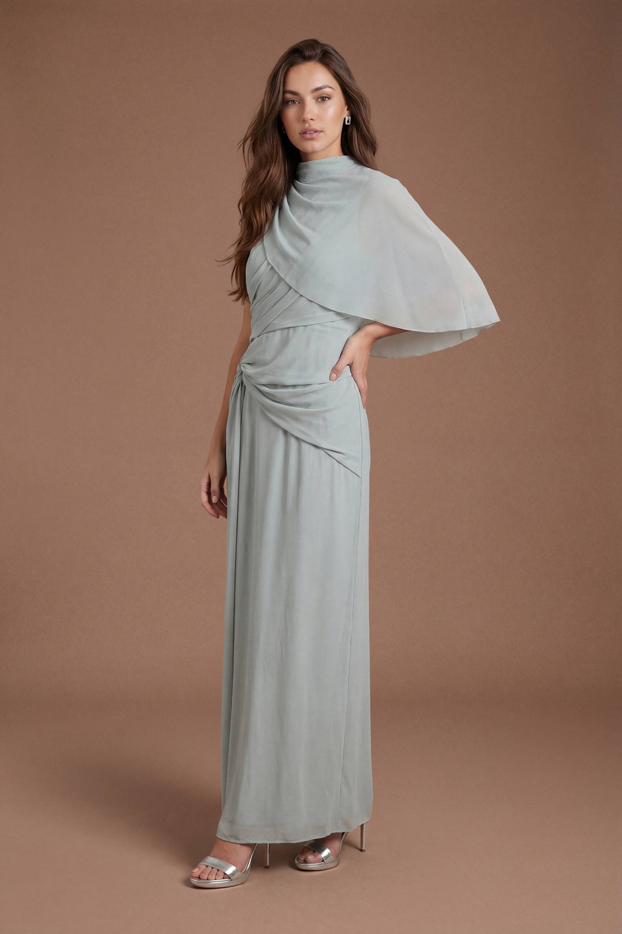 Coast Robe De Demoiselle D'honneur Collection Contour À Col Montant Et Drapé