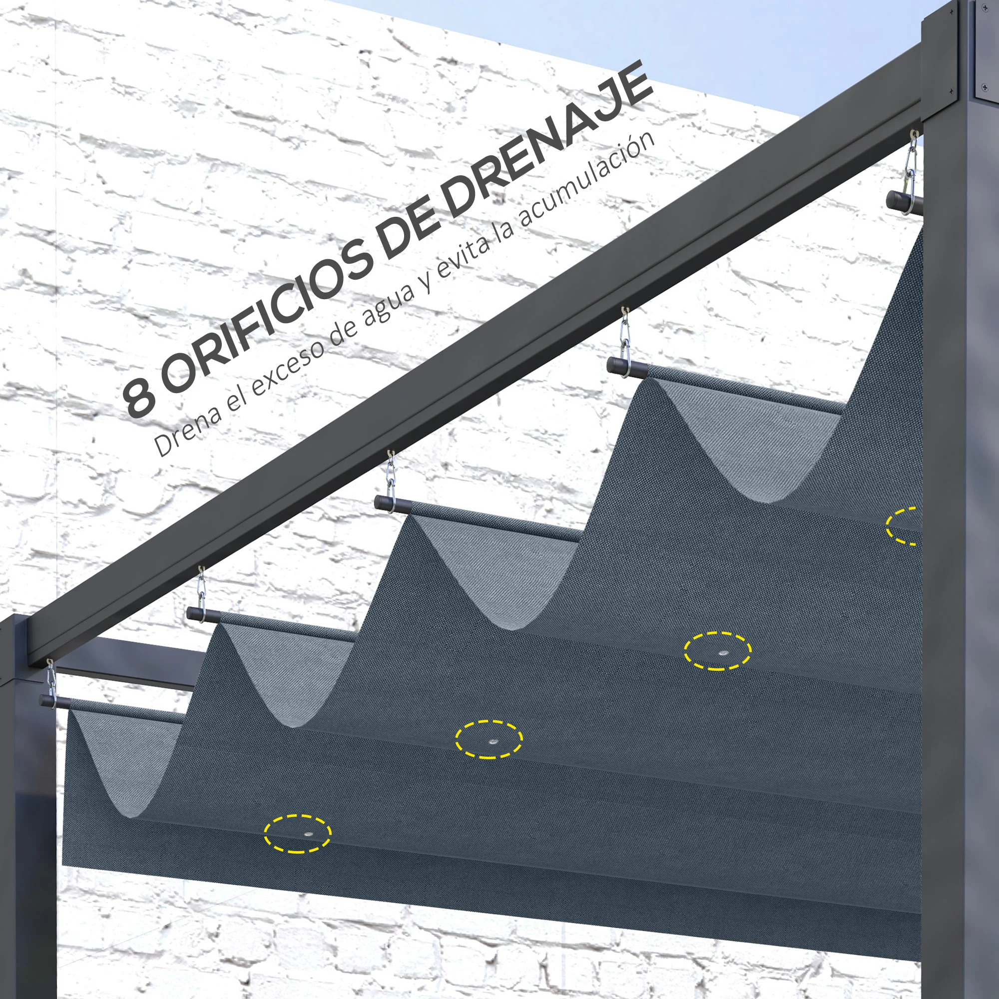 Cobertura de pérgola Outsunny cinza escuro