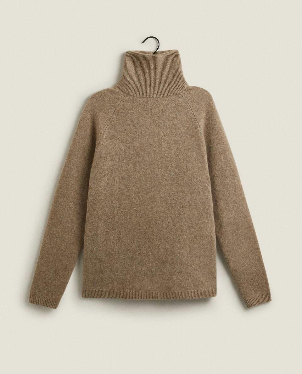 SUÉTER DE GOLA ALTA DE CASHMERE