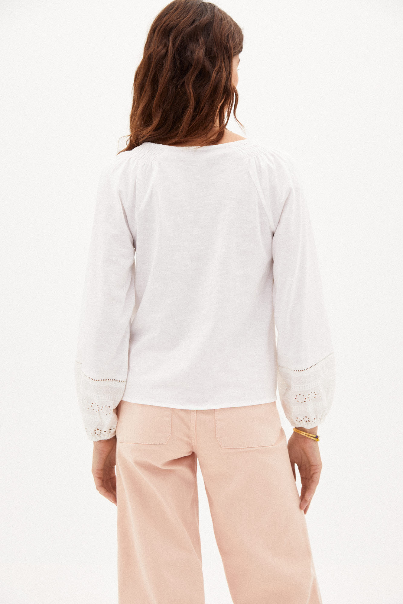 Camiseta Gabriela Romantic de algodão - Branca