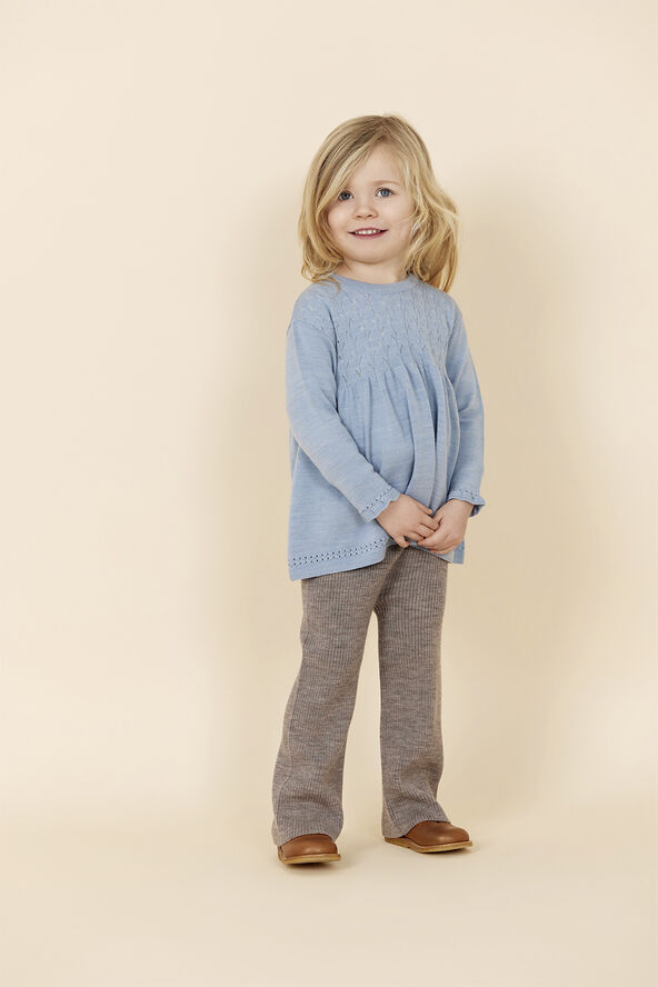 Copenhagen Colors MERINO WIDE RIB PANTS Natural melange