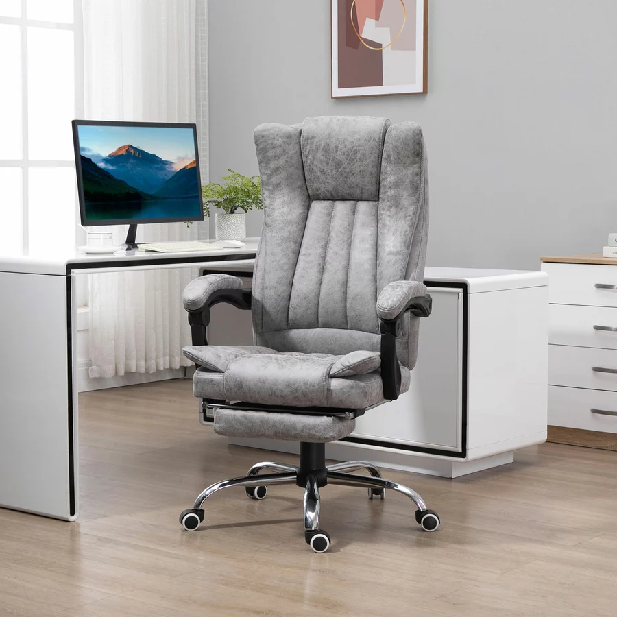 HOMCOM Bürostuhl mit Massage und Heizfunktion grau