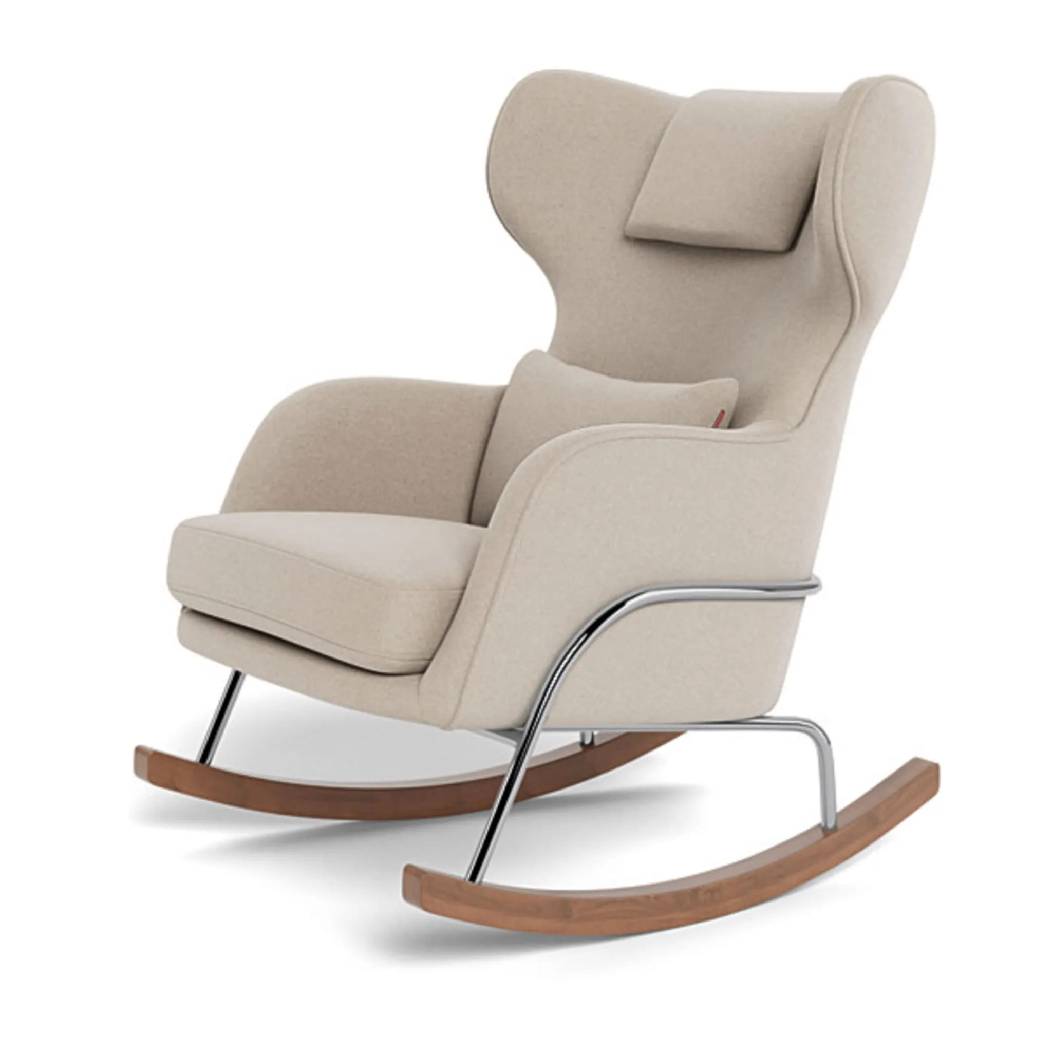 Monte Chaise Berçante Grand Jackson - Laine Oatmeal  Chrome