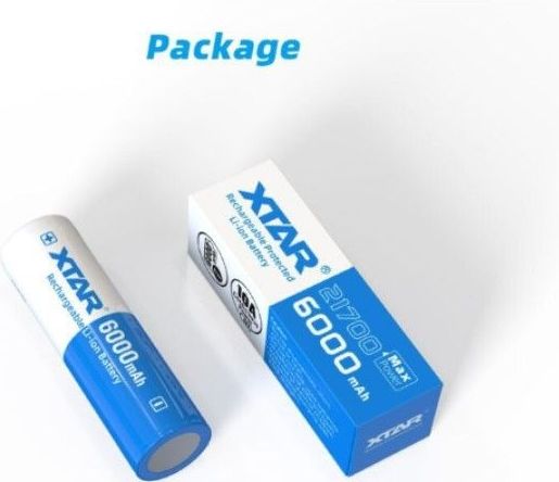XTAR - 21700 - Oplaadbare Li-ion Batterij - 6000mAh - 3,6V