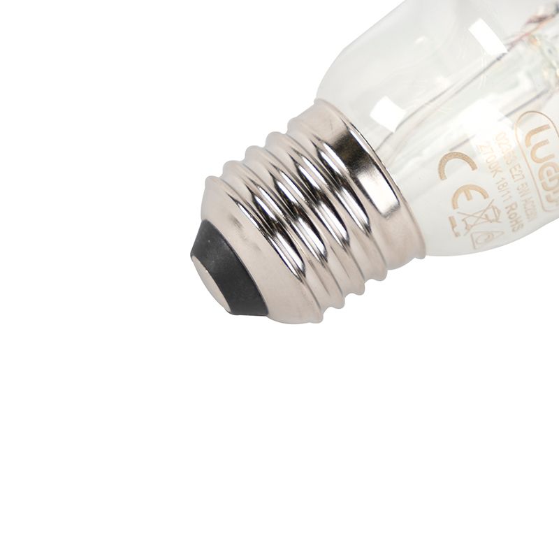 Set van 5 E27 dimbare LED filamentlamp kopspiegel G95 zwart 550lm 2700K