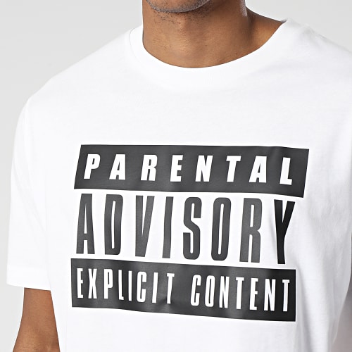 Tee Shirt Oversize Large Big Front Logo Blanc Noir