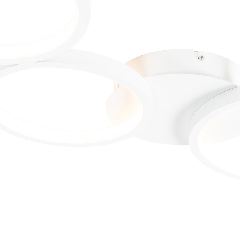 Design plafondlamp wit incl. LED 3-staps dimbaar 3-lichts - Pande