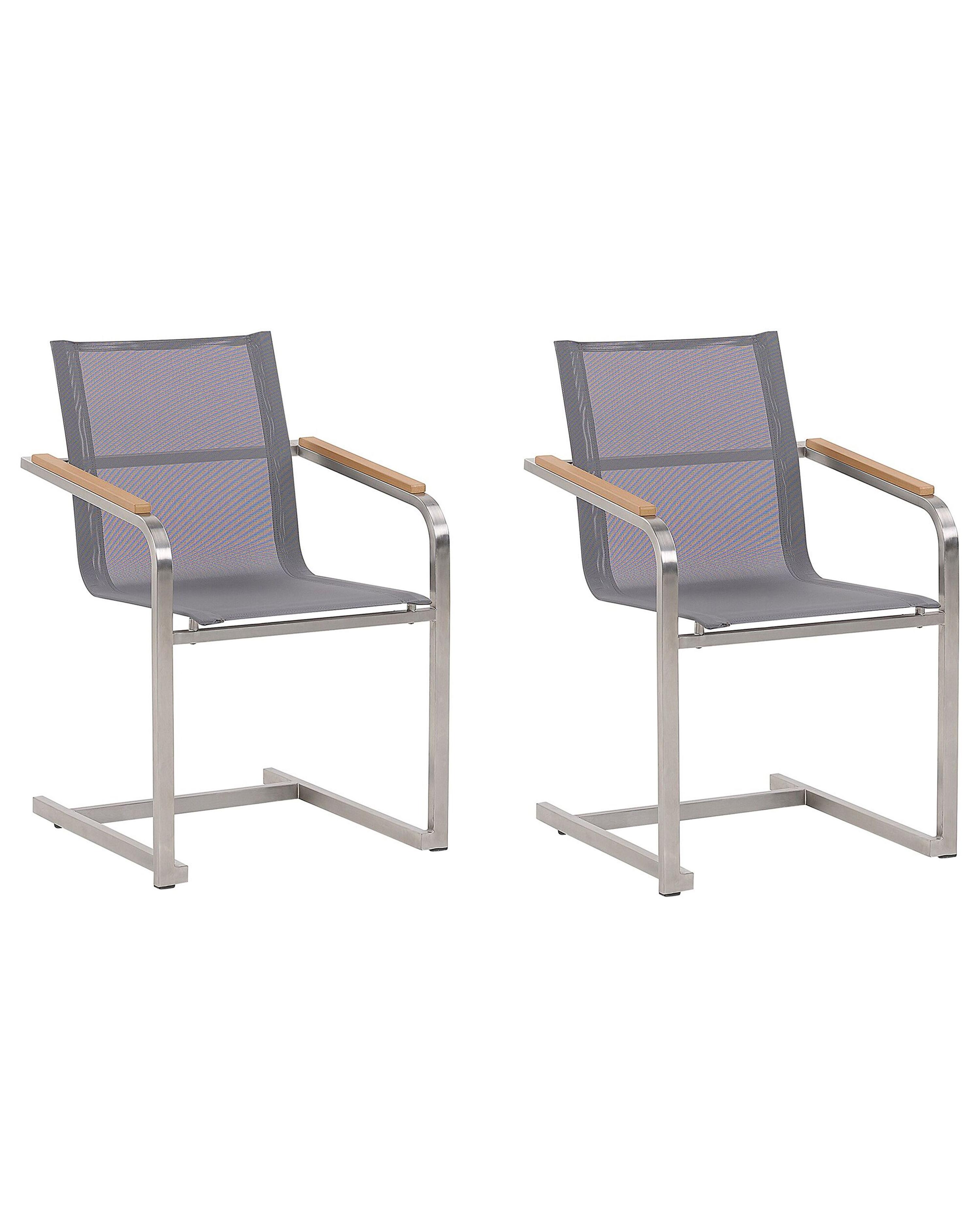 Set van 2 tuinstoelen COSOLETO Roestvrij staal Grijs