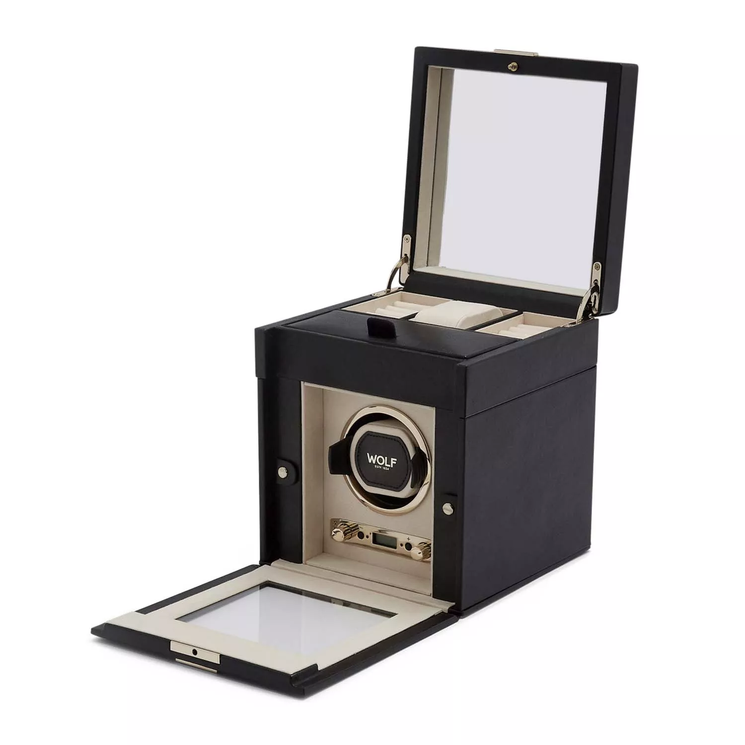 Wolf Palermo Watch Winder 1 ur Sort Læder 213702