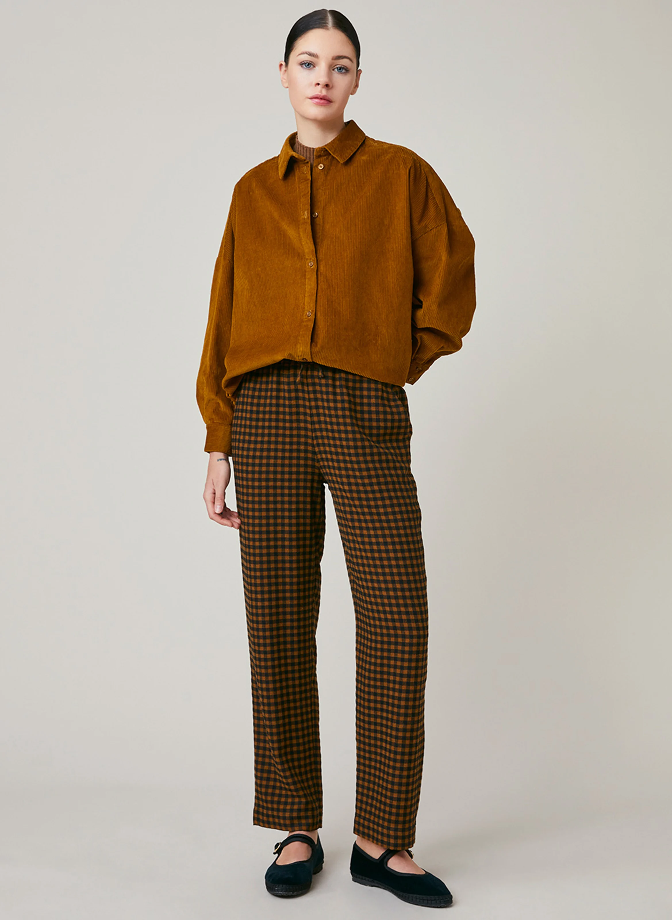 FLOYD - Pantalon droit à carreaux | Marron