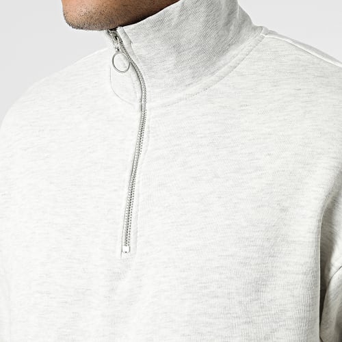 Sweat Col Zippé Oversize Large Brink Beige Clair Chiné