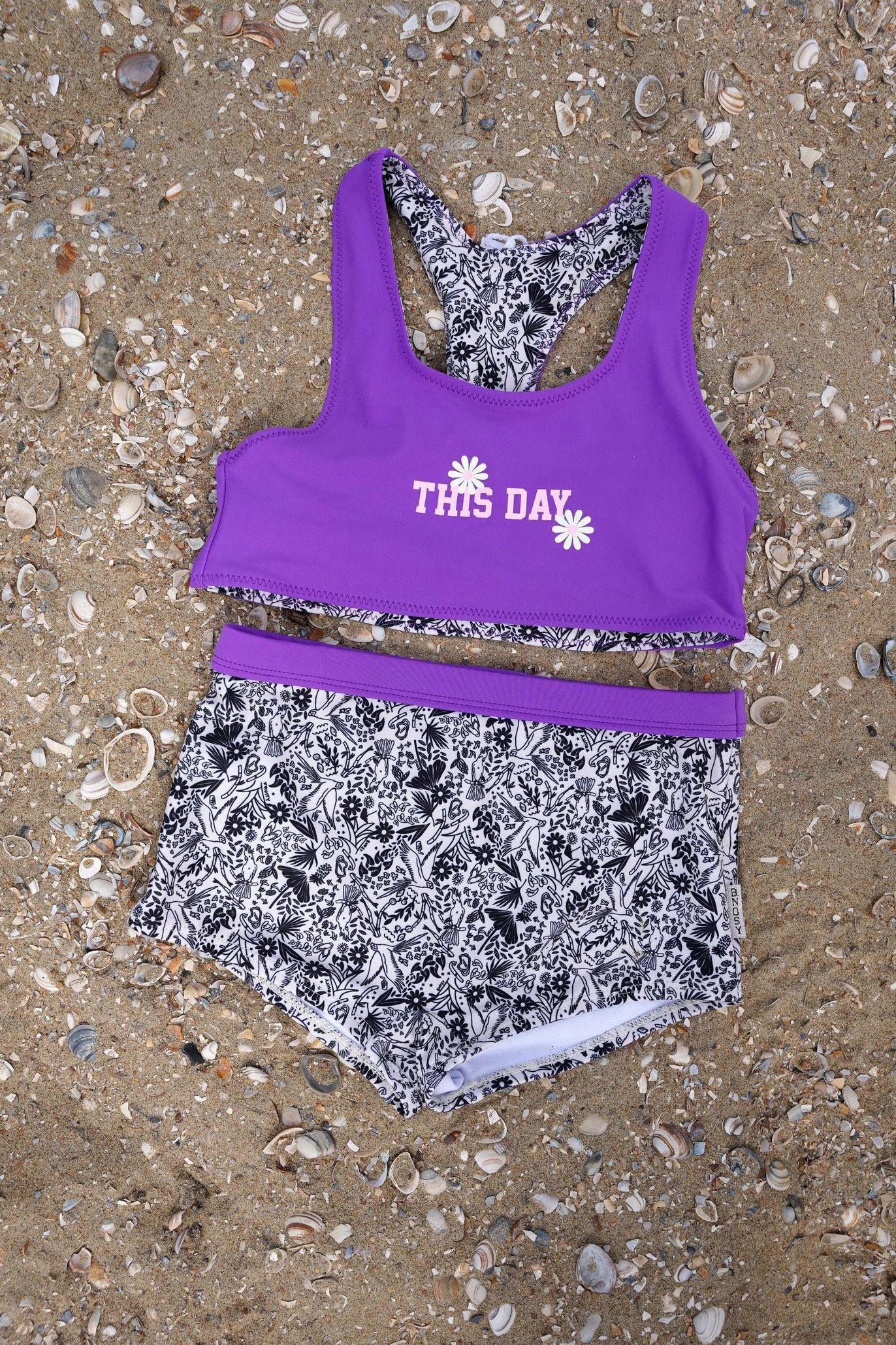 B.Nosy crop bikini paars