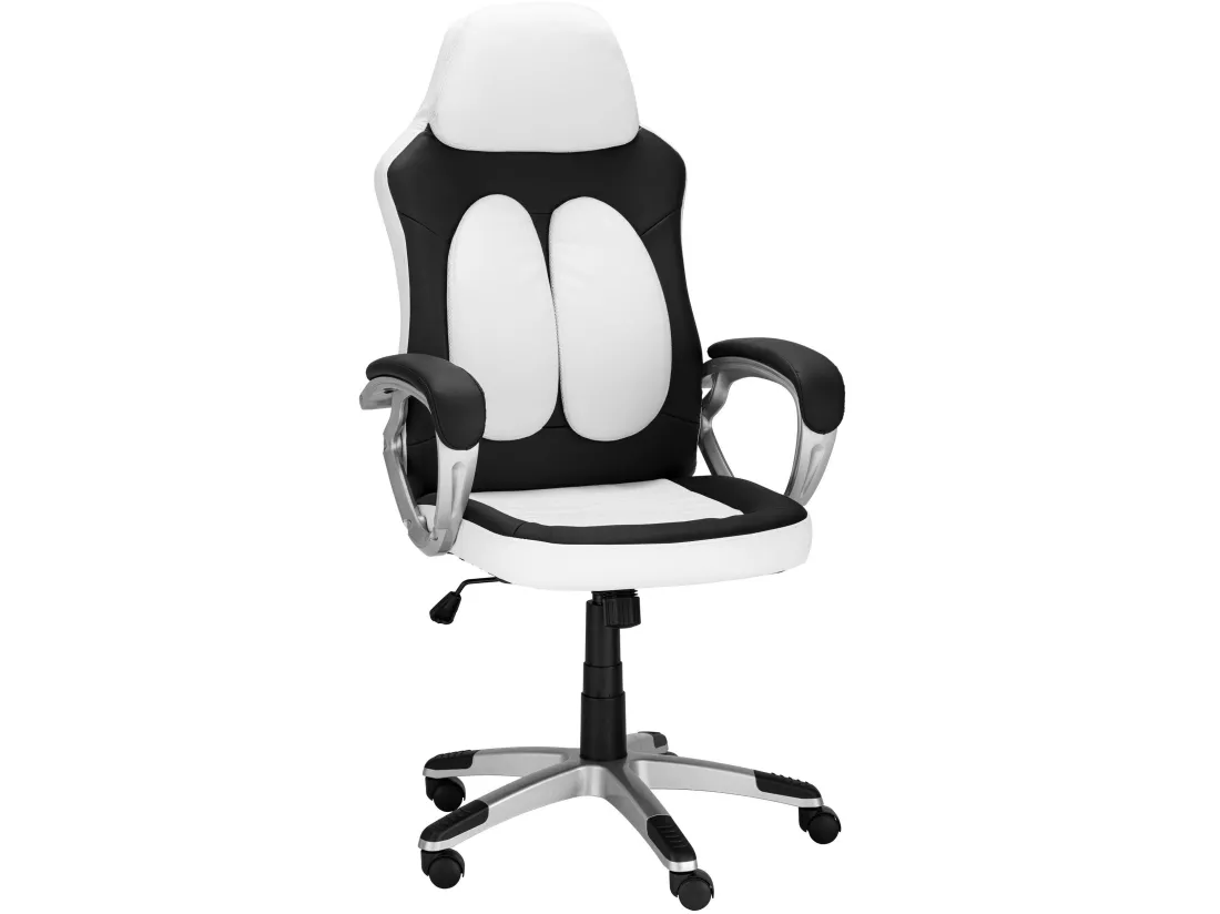 Niro Chaise Gamer PU Noir Blanc