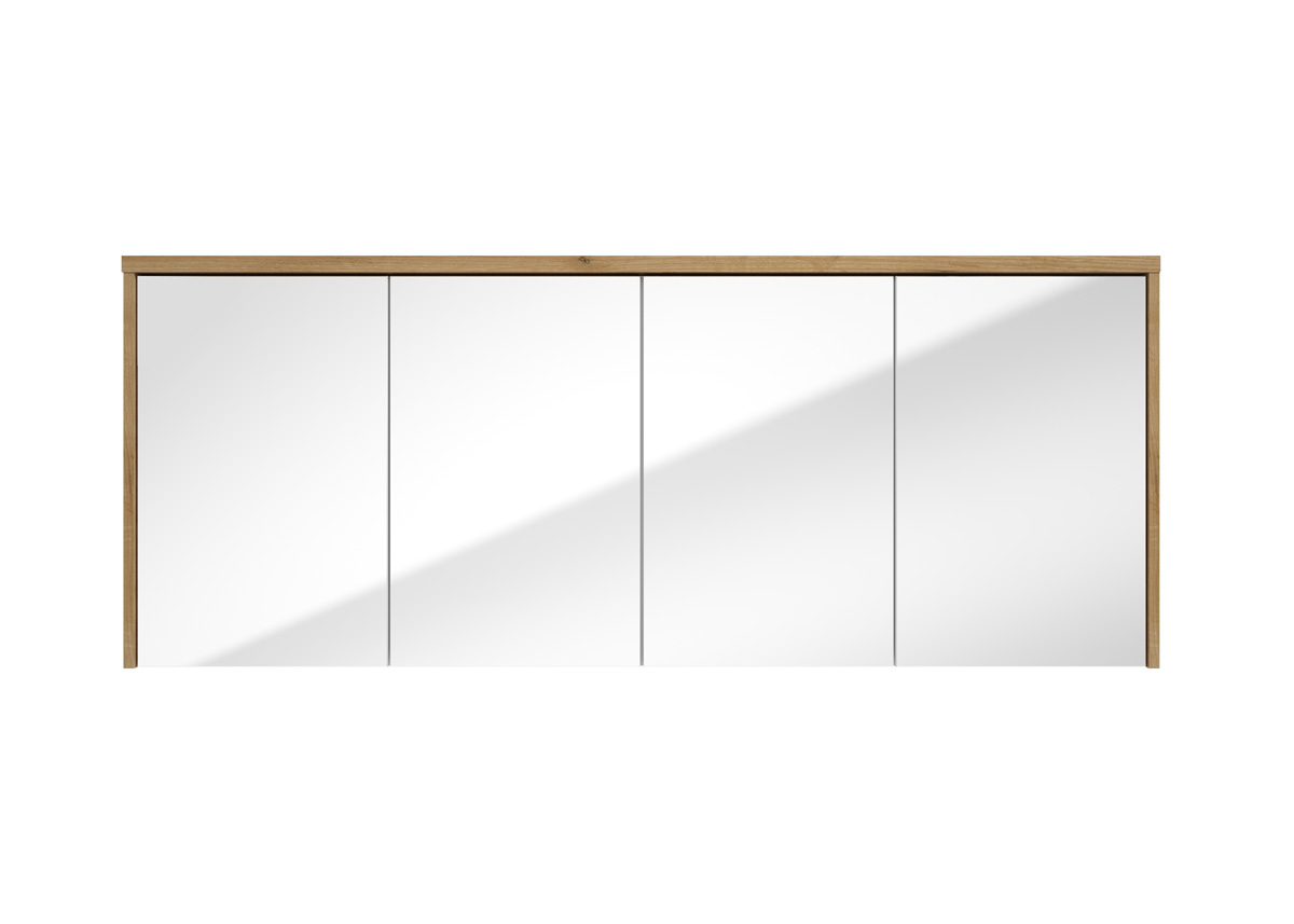 Fontana Basic spiegelkast 157cm met 4 deuren warm eiken