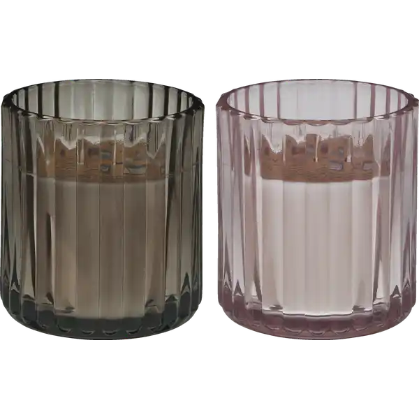 Rillen Duftglas rose / grau