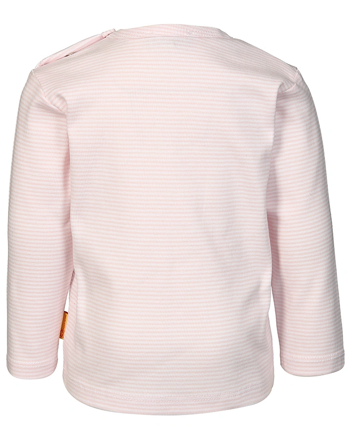 Langarmshirt BASIC geringelt in rosa/weiß