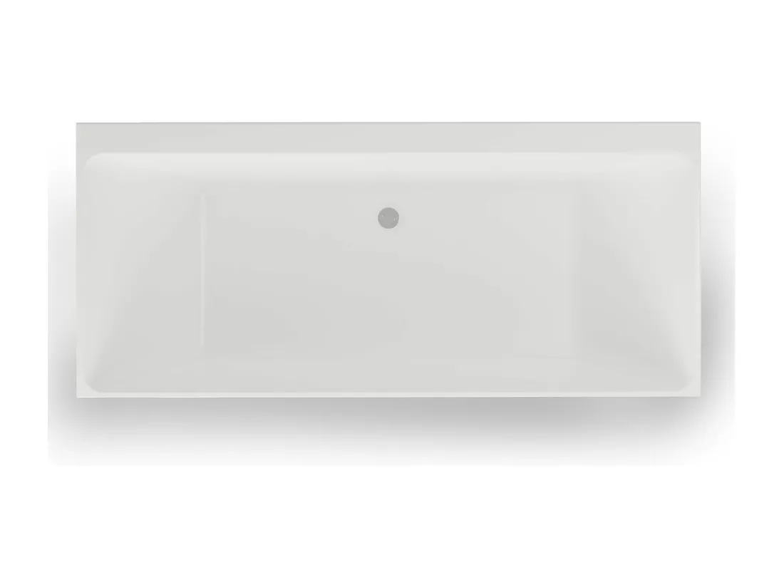 Baignoire semi-îlot Murale COBALT 170 Grise L. 170 x l. 75 cm, by SPALINA