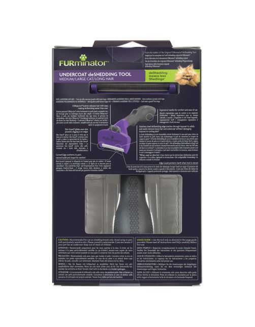 Furminator Cat Undercoat Tool - Long Hair - Kattenvachtkam - Paars Medium\/Large