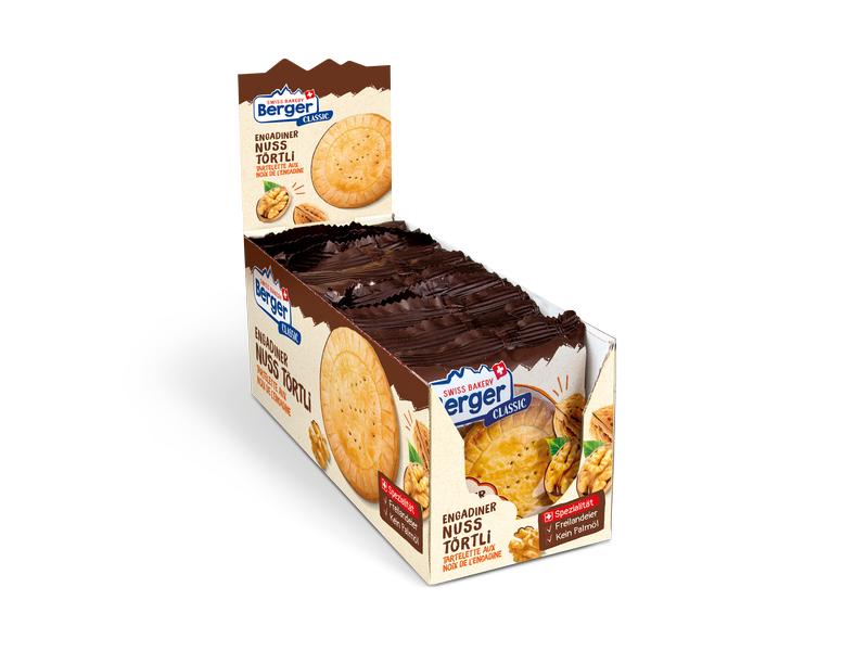 Berger Gebäck Engadiner Nusstörtli 10 x 74 g Schweizer Gebäckspezialität mit Nüssen und Karamell