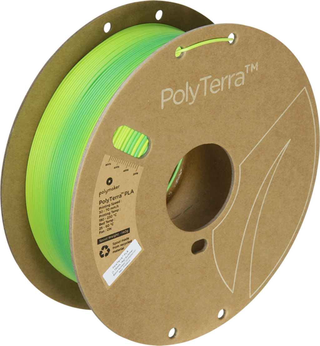 Polymaker  PolyTerra Gradient PLA Summer, 1,75 mm / 1000 g    Umweltfreundliches PLA-Filament mit sanften Farbübergängen