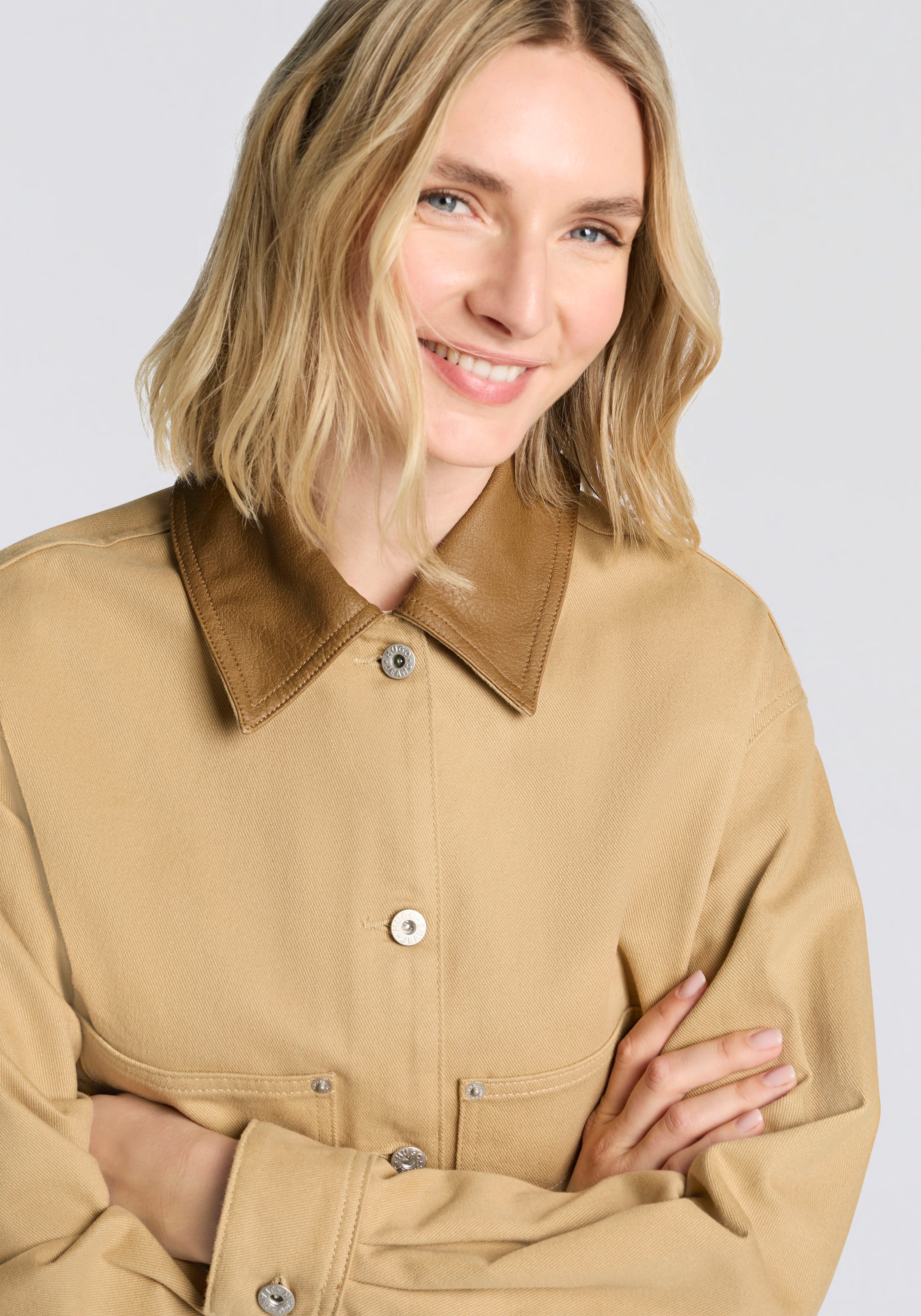 HUGO Blue Kurzjacke »Andeso« im Boxy Fit, cropped