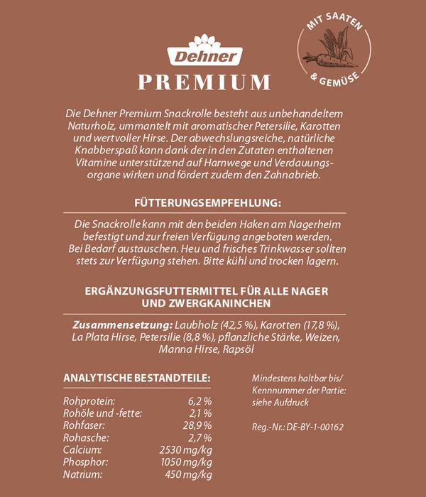 Dehner Premium Snackrolle für Nager, Saaten &