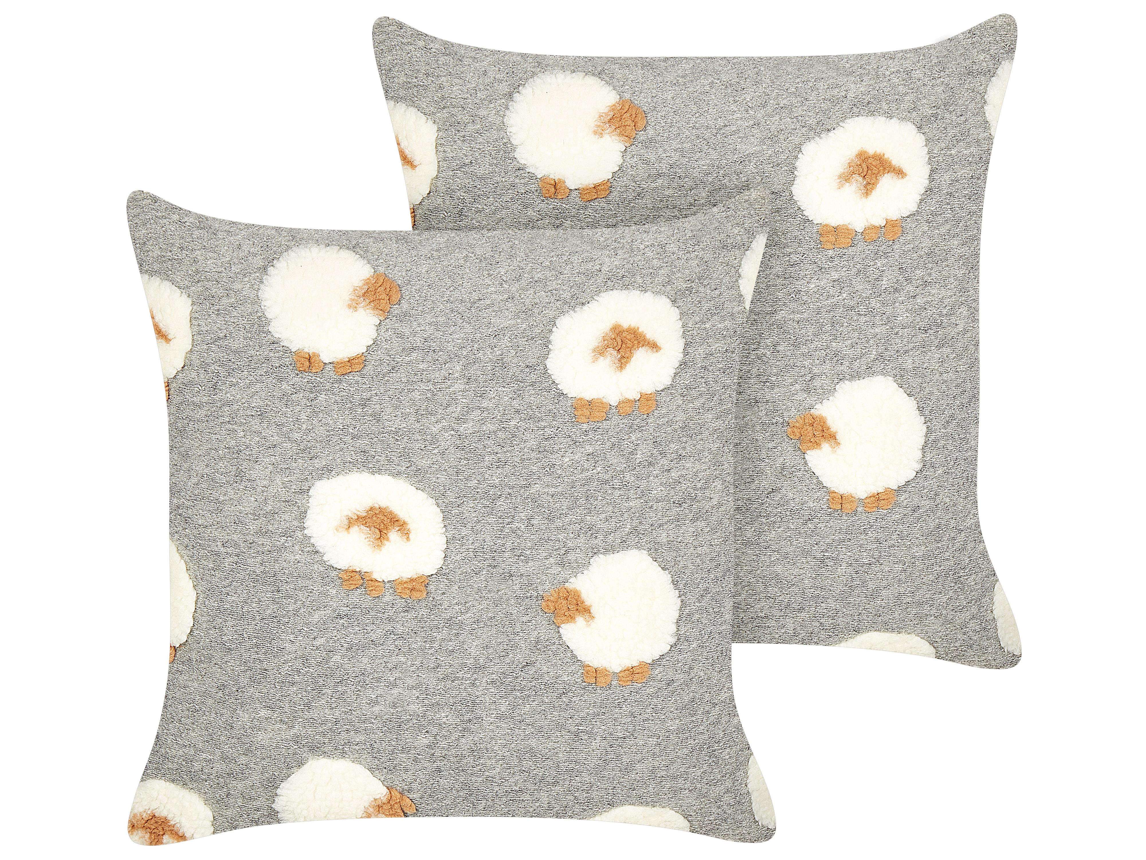 Set van 2 sierkussens EINADIA 45 x 45 cm Grijs