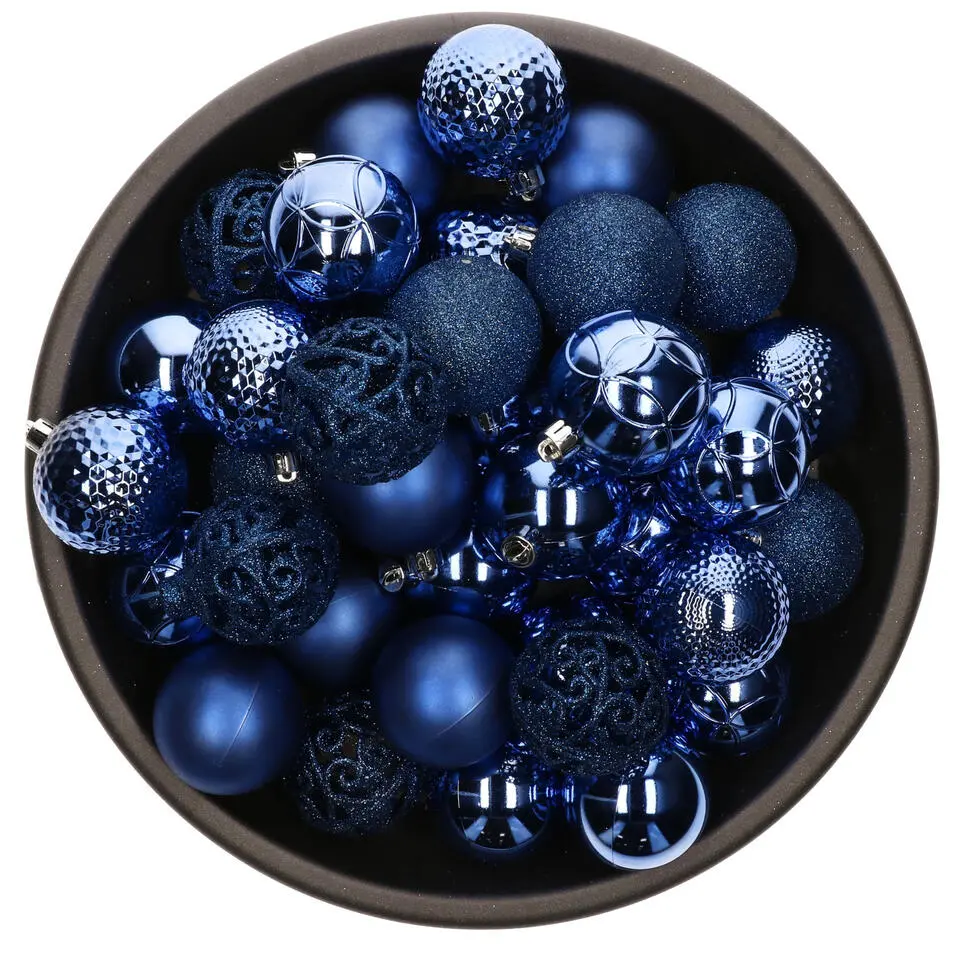 Bellatio Decorations kerstballen - 37x - fuchsia - 6 cm