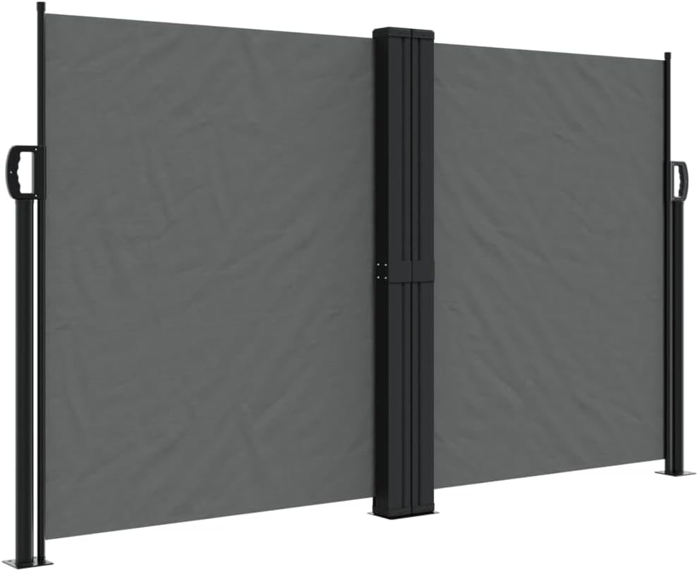 vidaXL Seitenmarkise, Sichtschutz Ausziehbar, Windschutz Sonnenschutz für Garten Balkon Terrasse, Seitenrollo Seitenwandmarkise, Anthrazit 140x600cm