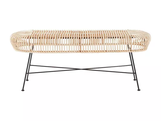 Banc en rotin et métal