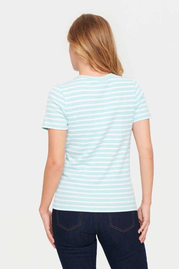 Saint Tropez AsterSZ SS Stripe T-Shirt Pastel turquoise