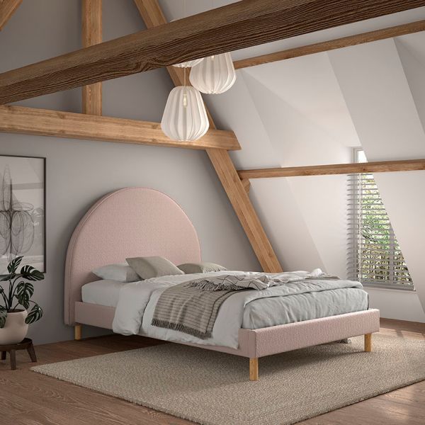 Vipack Moon Bed - 140 x 200 cm - Boucle Wit