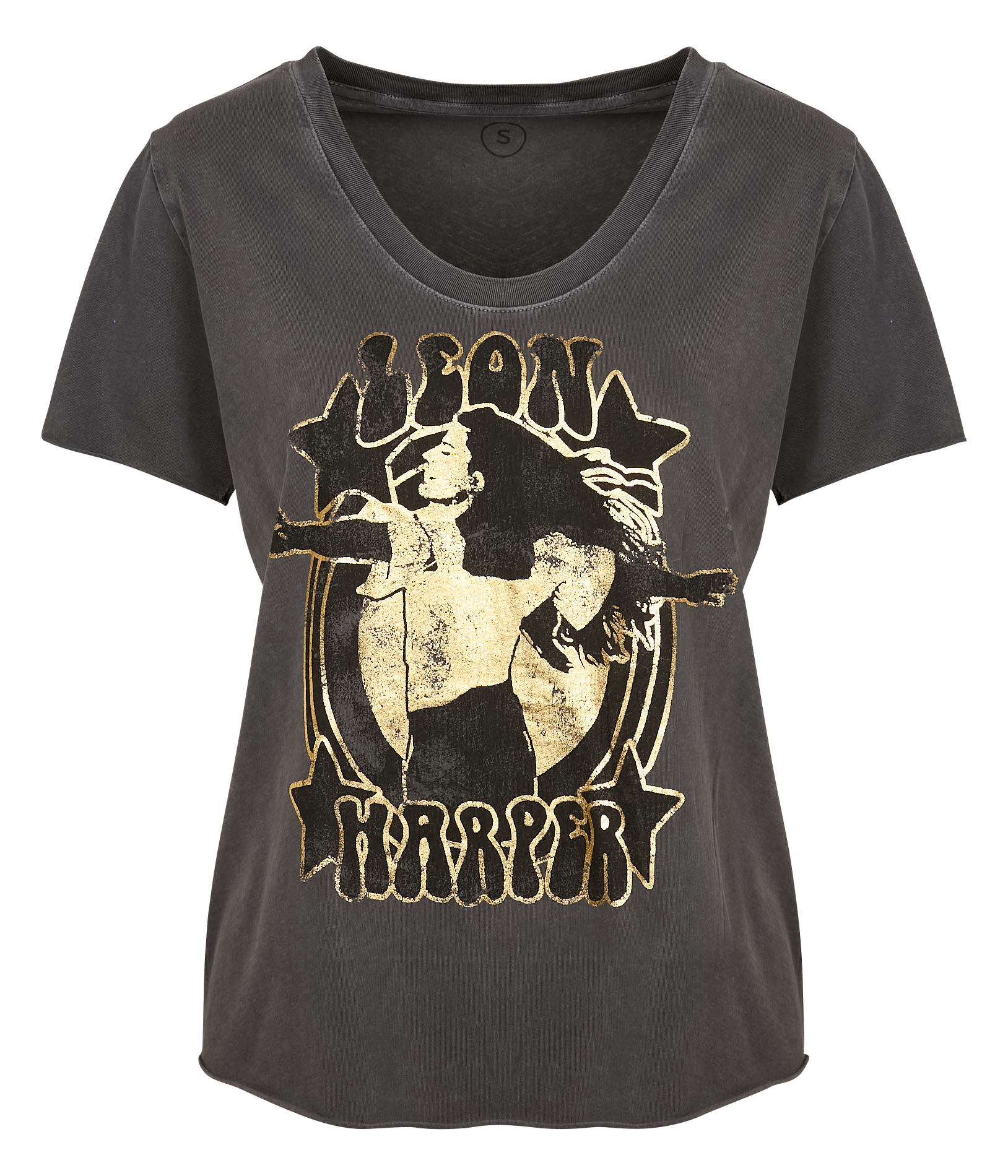 TIZIA - Tee-shirt droit col rond en coton bio | Noir