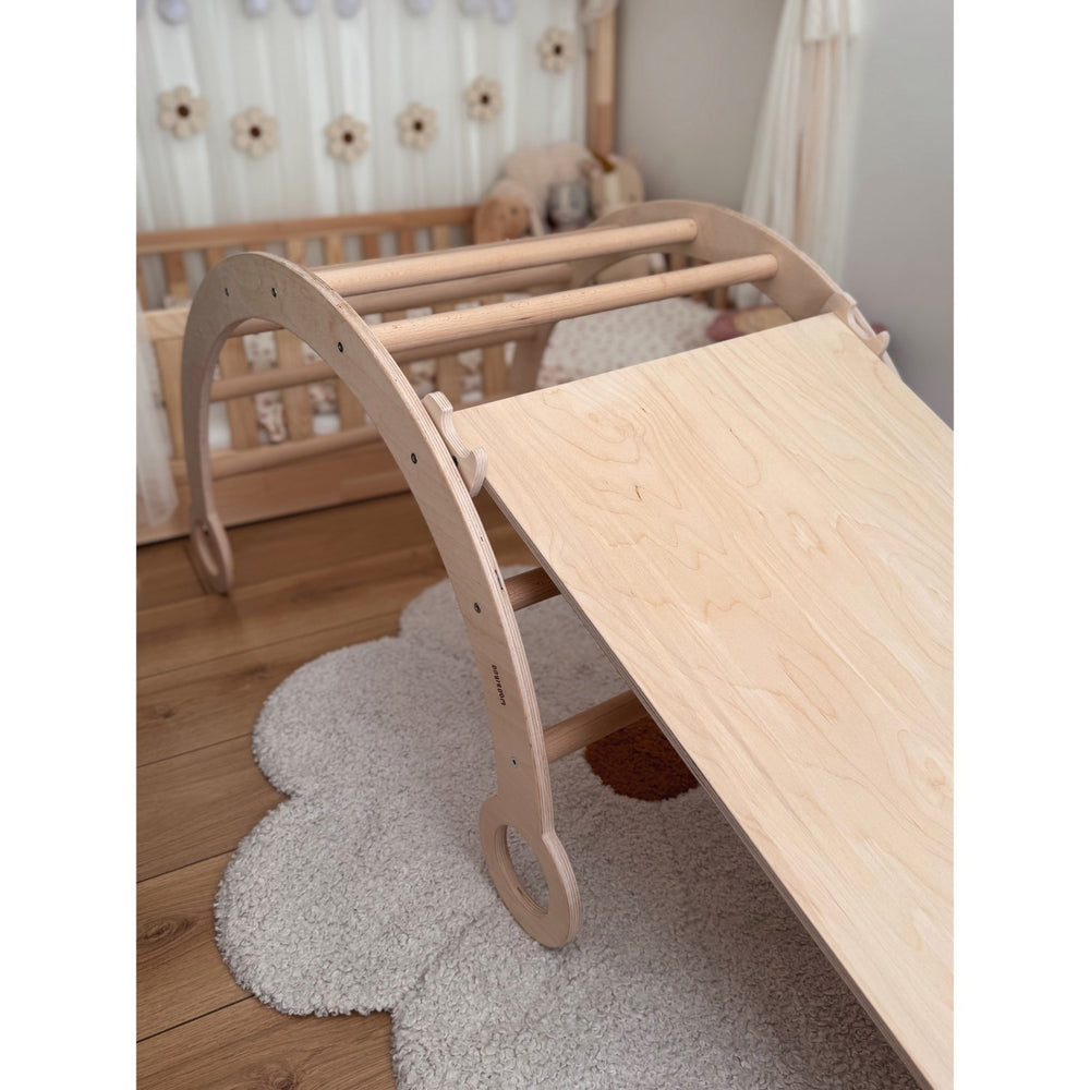 Køb Woobiboo Natural Montessori Rocker Med Beige Madras Og Slide-Climber L