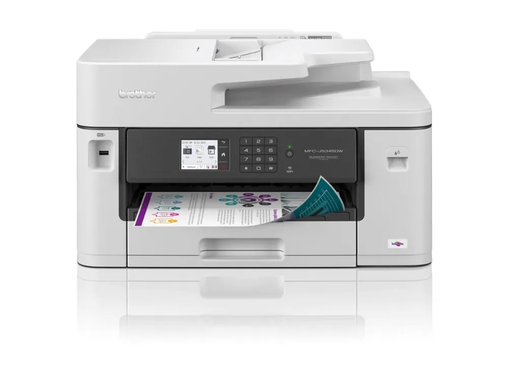 Brother MFC-J5345DW - Multifunktionsprinter - farve - blækprinter - A3/Ledger (medie) - op til 25 spm (kopiering) - op til 28 spm (udskriver) - 250 ark - 14.4 Kbps - USB 2.0, LAN, Wi-Fi(n)