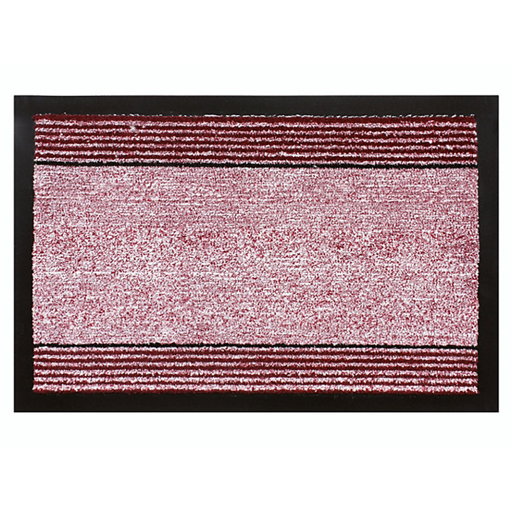 Paillasson coco Hello rose et noir L.60 x l.40 cm