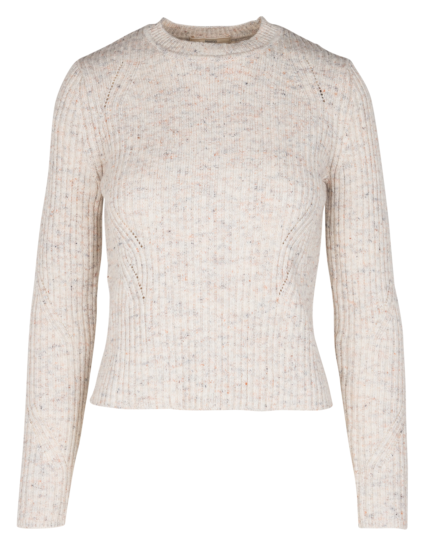 WASDALE - Pull col rond en coton mélangé | Beige