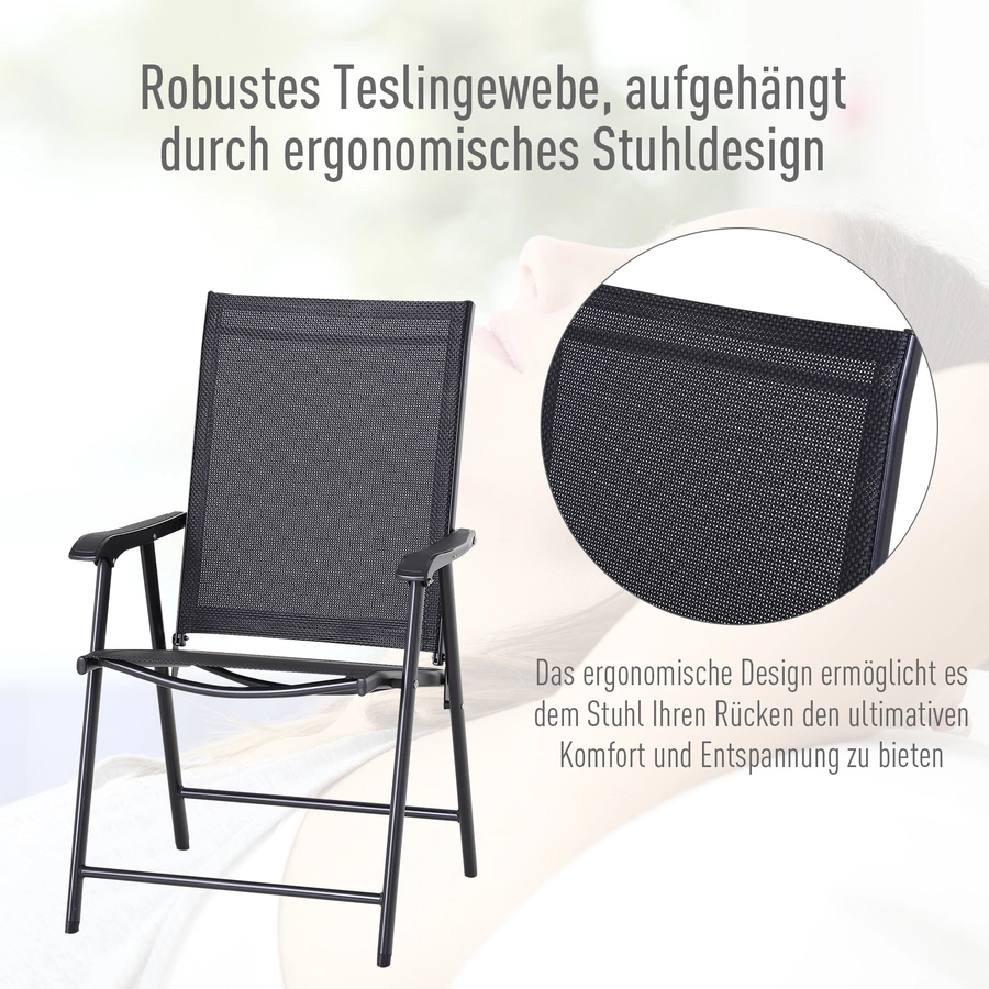 Outsunny Klappstühle im 2er Set schwarz