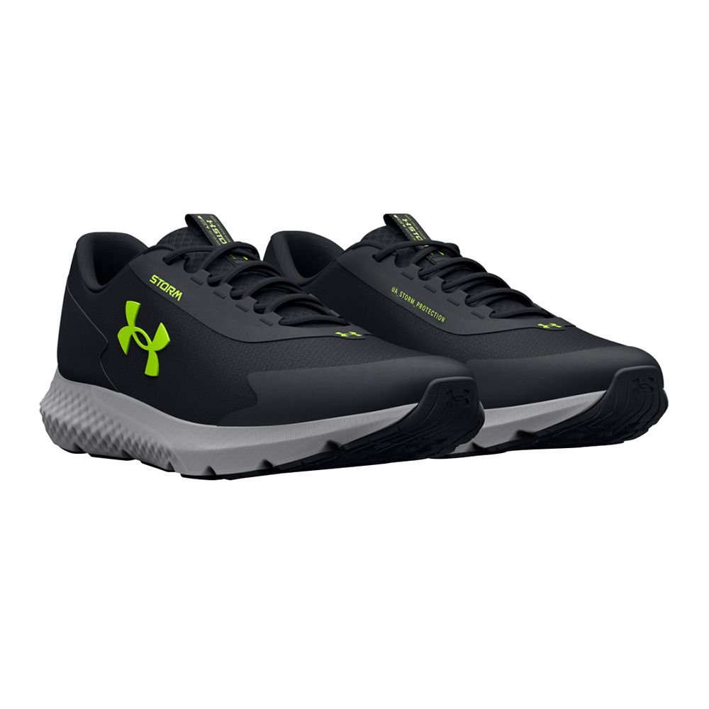 Under Armour UA CHARGED ROGUE 3 STORM - Chaussures running Homme black/jet gray/lime surge