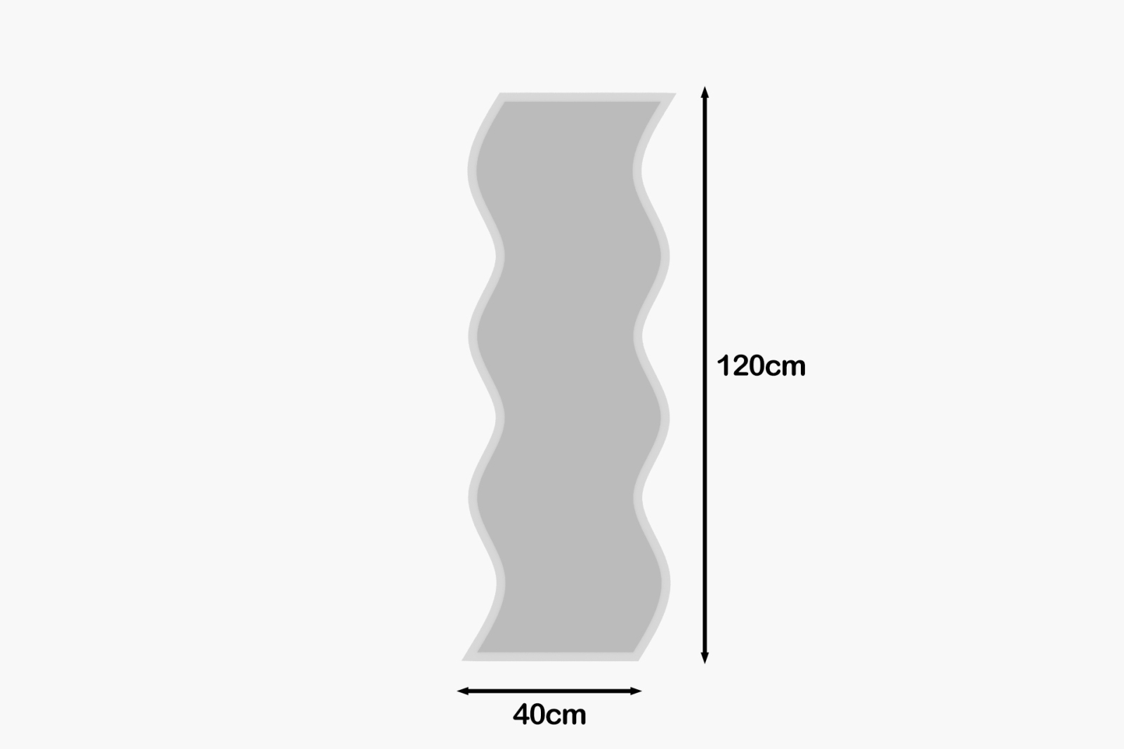Spiegel - weiß - Wellenform - 120 cm