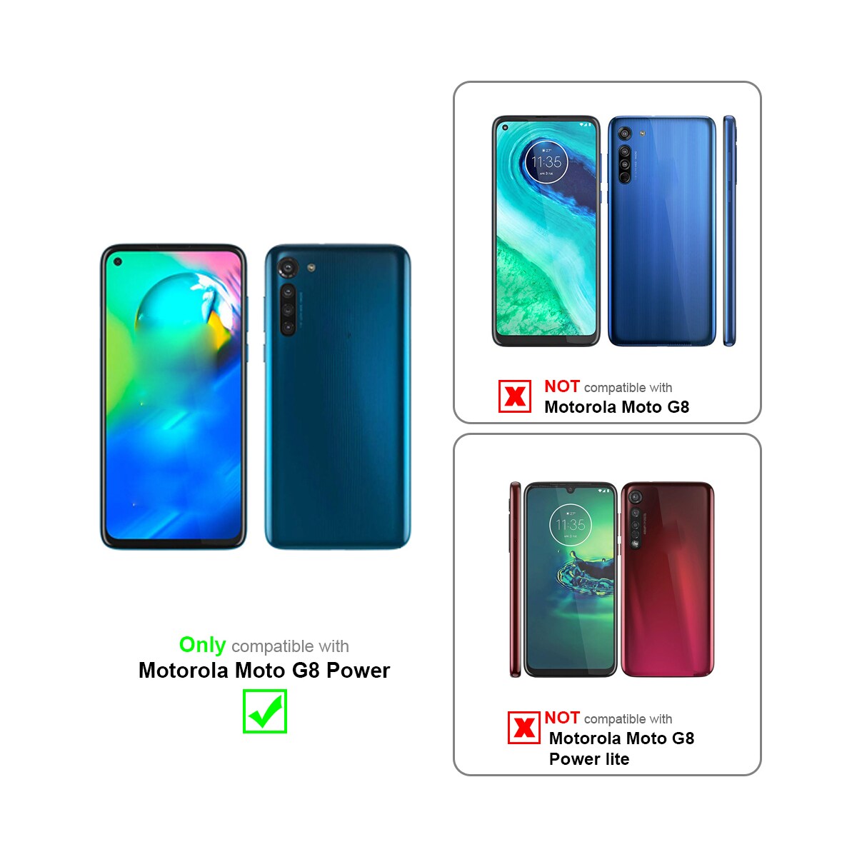 Motorola MOTO G8 POWER 3x Skjermbeskytter Skärmskydd
