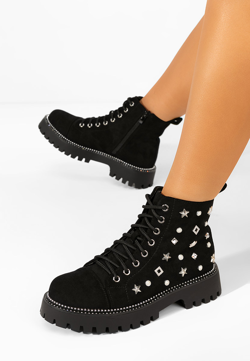 Bottines à lacets femme noirs Stelyana