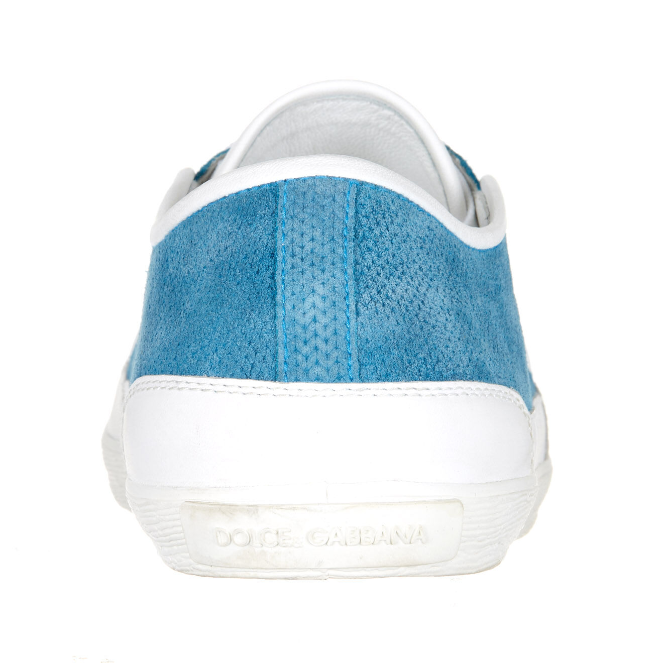 Dolce & Gabbana Baskets en Velours de Cuir bleu/blanc