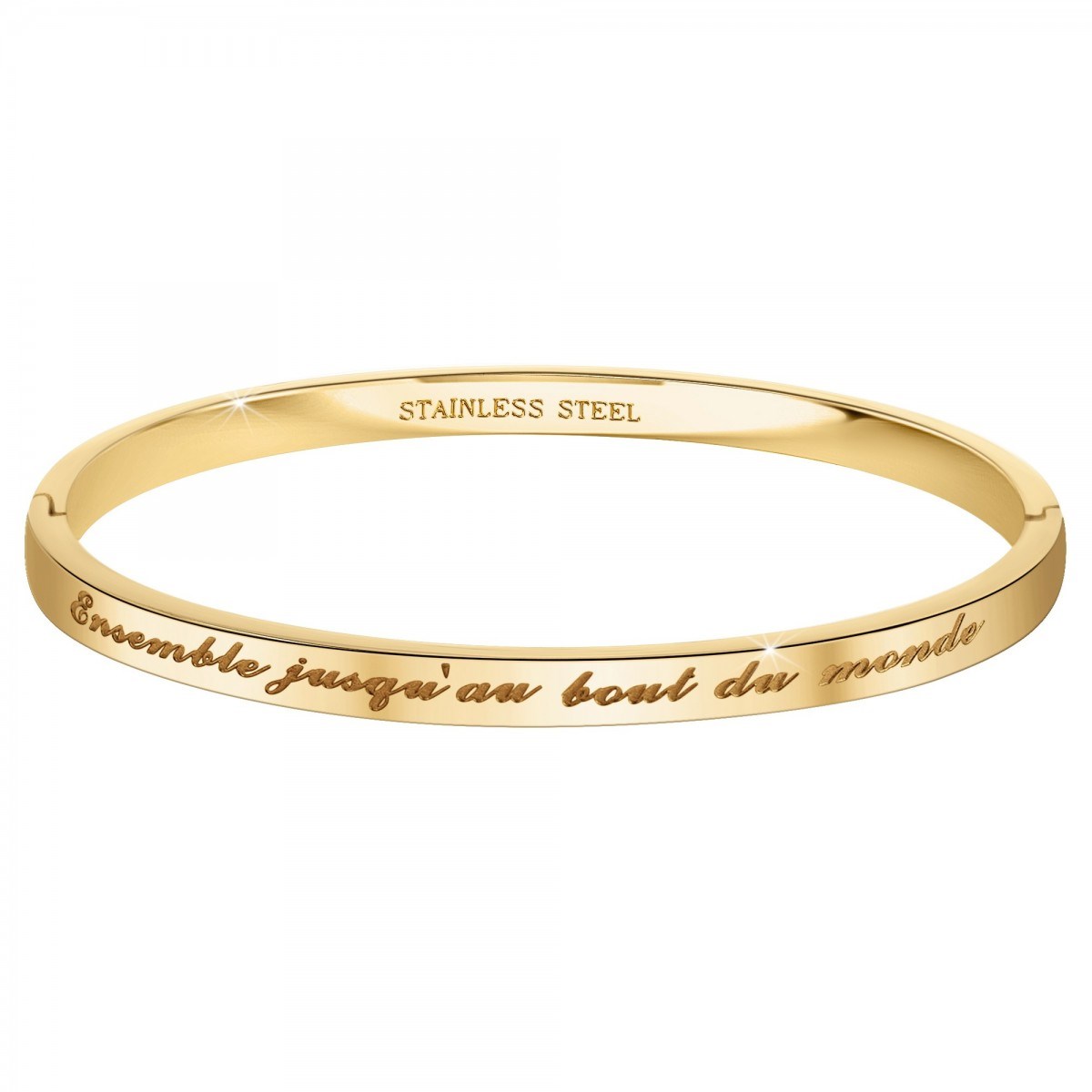 Ensemble jusqu'au bout du monde - Bracelet SC Crystal en Acier Finement doré